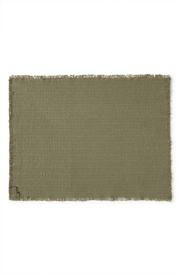 Set de dos manteles individuales de algodón kaki de 38 × 50 cm