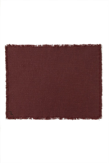 Set de dos manteles individuales de algodón marsala de 38 × 50 cm