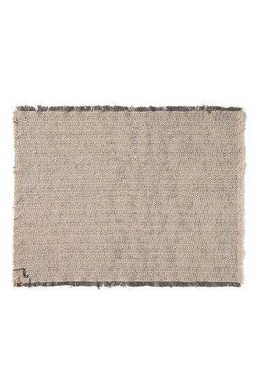 Set de dos manteles individuales de algodón natural y gris de 38 × 50 cm