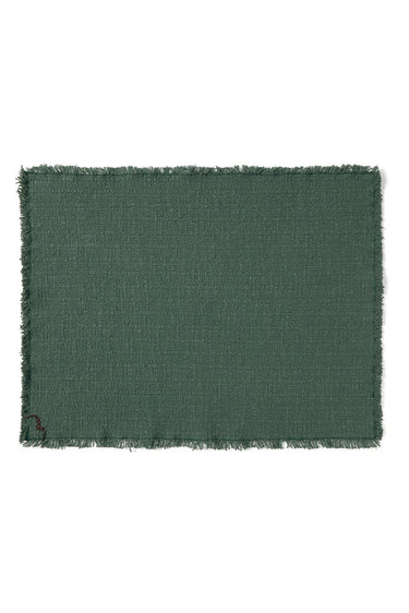 Manteles individuales de algodón verde pato tejidos a mano