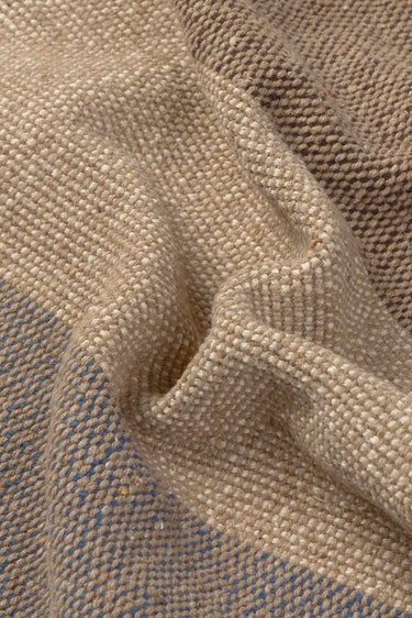 Textura artesanal de manteles individuales de algodón azul y natural