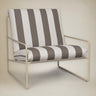 Sillón Unipersonal de Cashmere Rayado Chocolate para Decoración Moderna