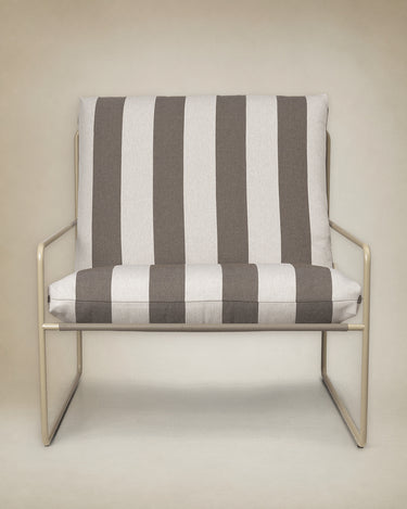 Sillón Unipersonal de Cashmere Rayado Chocolate para Decoración Moderna