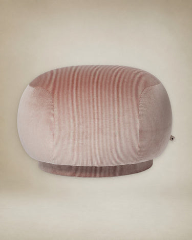 Puf Rico de terciopelo rosa rubor