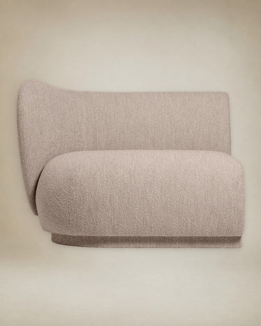 Reposabrazos Izquierdo Sofá Rico Modular Bouclé Suave Natural Diseño Curvo Ergonómico