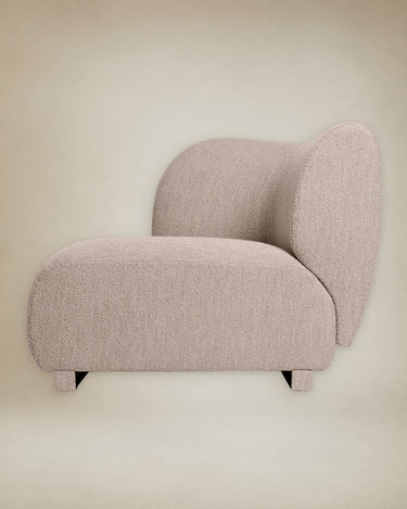 Reposabrazos Izquierdo Sofá Rico Modular Bouclé Suave Natural Diseño Curvo Ergonómico