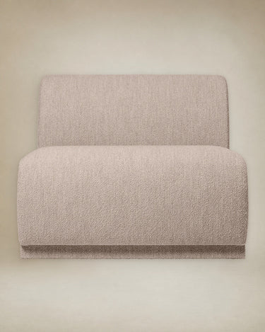 Sofá Modular Rico Central Bouclé Suave Natural Curvo Diseño Elegante Confortable