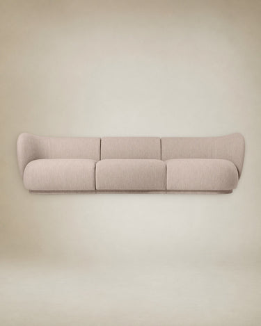Sofá Modular Rico Central Bouclé Suave Natural Curvo Diseño Elegante Confortable