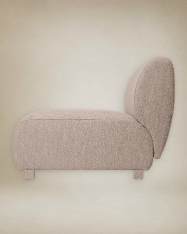 Sofá Modular Rico Central Bouclé Suave Natural Curvo Diseño Elegante Confortable