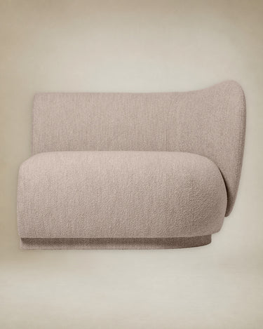 Reposabrazos Derecho Sofá Modular Rico Bouclé Suave Natural Diseño Elegante Confort Superior