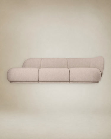 Reposabrazos Derecho Sofá Modular Rico Bouclé Suave Natural Diseño Elegante Confort Superior