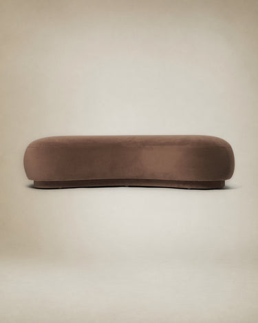 Otomana Rico de terciopelo marrón para salón en Matuta Home - imagen 4