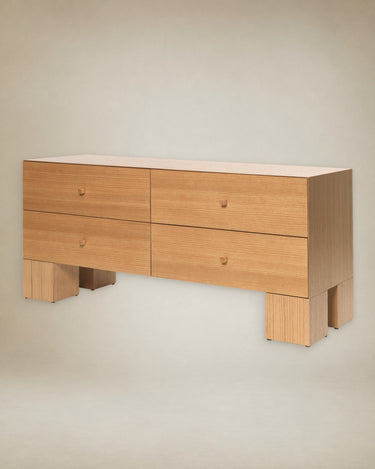 Cajonera Kuben de roble natural para almacenaje en Matuta Home - imagen 4