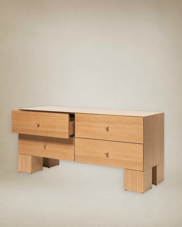 Cajonera Kuben de roble natural para almacenaje en Matuta Home - imagen 5