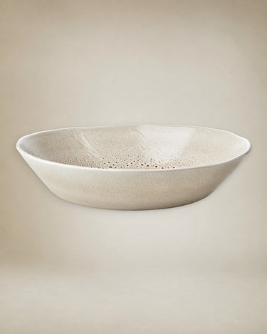Ensaladera Annabelle de cerámica beige 34 cm
