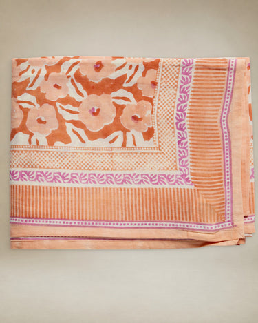Mantel de popelina de algodón block print Jaipur multicolor Bonheur du Jour