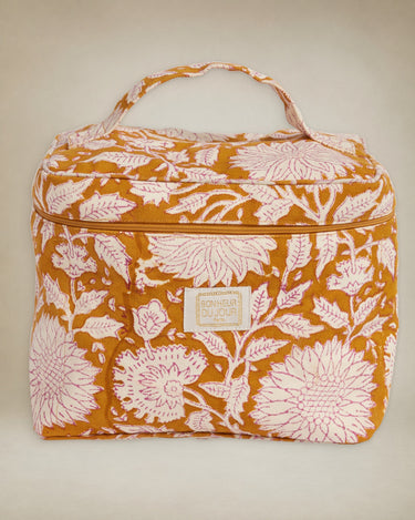 Neceser de lona de algodón con estampado caramelo 22 x 16 cm Bonheur du Jour