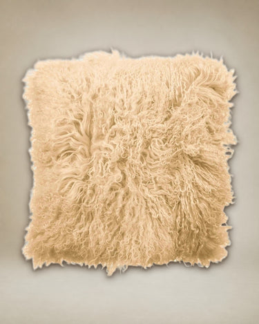 Cojín de piel tibetana decorativo