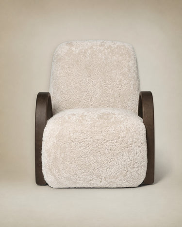 Sillón de piel de oveja vista lateral