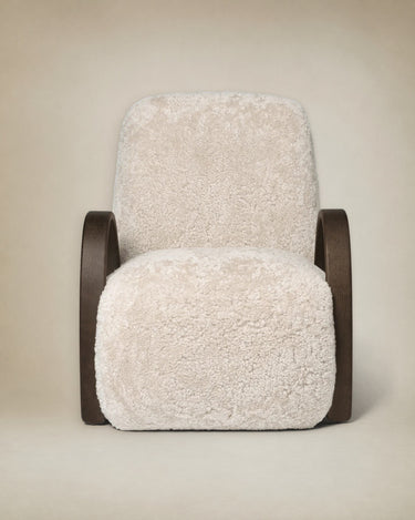 Sillón de piel de oveja vista lateral