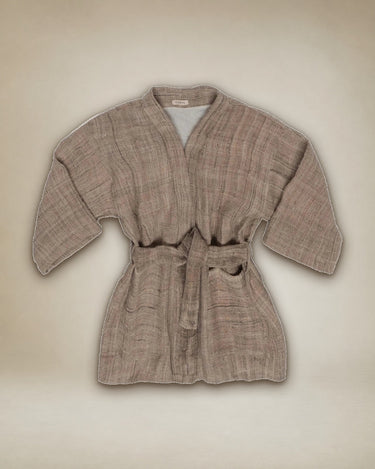 Kimono corto femenino en tejido natural