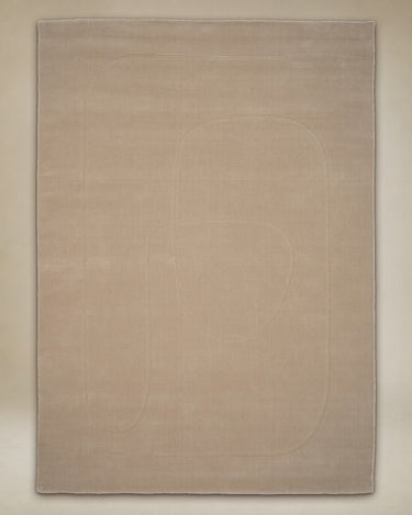 Detalle de alfombra Cursive Expanse beige Linie Design