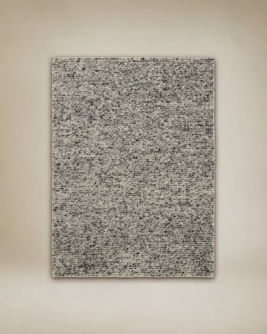 Alfombra de lana carbón Sigri Linie Design detalle de diseño nórdico abstracto