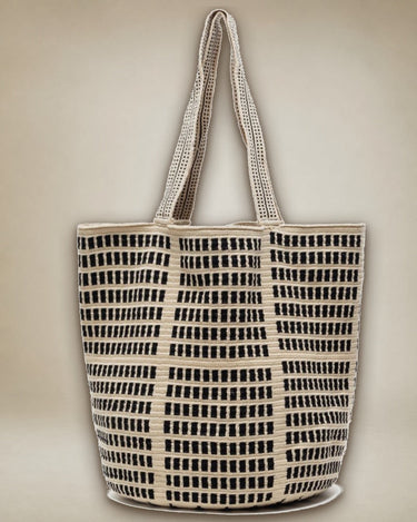 Tote wayuu beige y negro