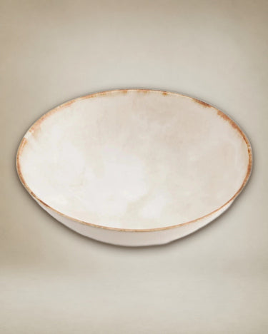 Ensaladera de cerámica blanco roto set