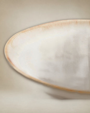 White Portuguese ceramic dessert plates — Set of 6 by Bazar Bizar, side view
