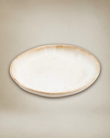 White Portuguese ceramic dessert plates — Set of 6 by Bazar Bizar, detail view