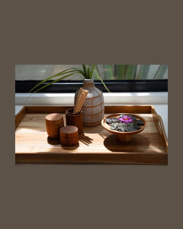 Medium teak root wood jars by Bazar Bizar, detail view