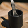 Burnt black ceramic cup by Bazar Bizar for coffee or tea