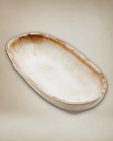 Plato oval pequeño vista lateral