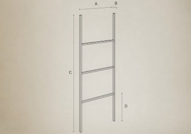 Medidas de la escalera perchero de teca negra
