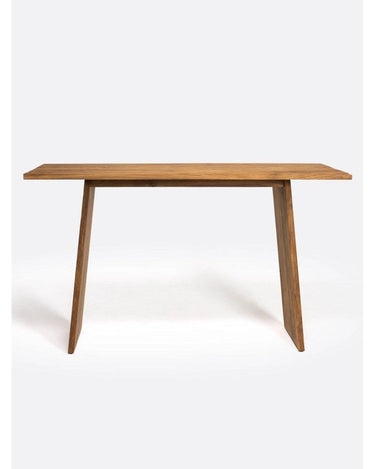 Mesa alta EROSI de teca reciclada natural — detalle 2