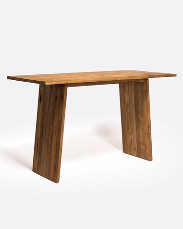 Mesa alta EROSI de teca reciclada natural — detalle 6
