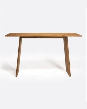 Mesa alta EROSI de teca reciclada natural — detalle 8