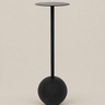 Mesa auxiliar alta de aluminio negro con base esférica, Urban Nature Culture
