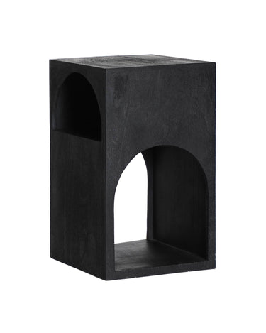 Mesa auxiliar alta de madera de mango negra de Kodu Home Design