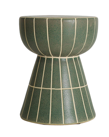Mesa auxiliar de cerámica verde mate de Kodu Home Design