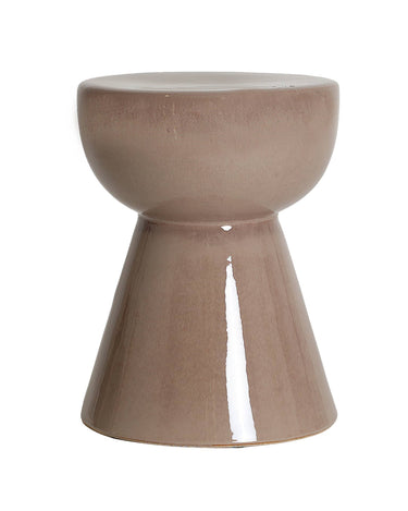 Mesa auxiliar compacta de cerámica marrón brillante de Kodu Home Design