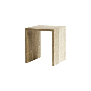 Mesa auxiliar cubo de travertino de Tine K Home