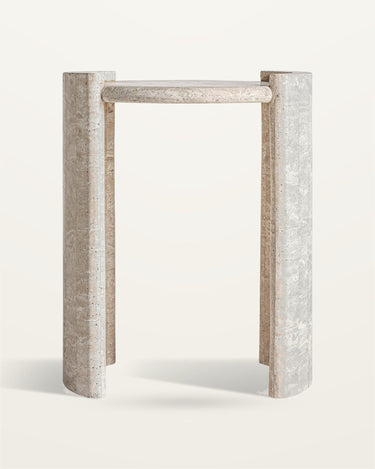 Mesa auxiliar de travertino beige de Vical