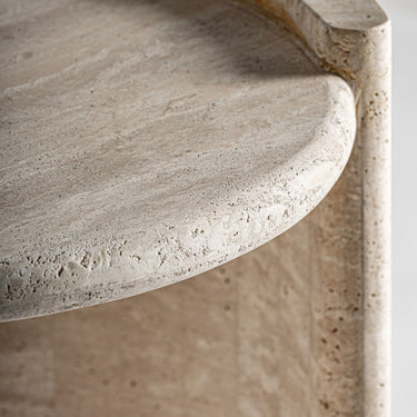 Mesa auxiliar de travertino beige de Vical, imagen 4
