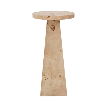Mesa auxiliar de madera de raíz: otra vista completa de la pieza