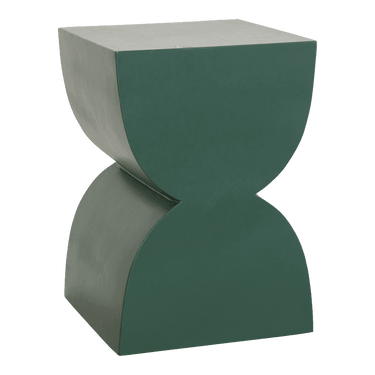Mesa auxiliar de mango verde: vista completa en perspectiva