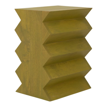Mesa auxiliar de mango verde: vista lateral del relieve en zigzag