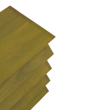 Mesa auxiliar de mango verde: detalle superior de las aristas y la madera
