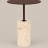 Mesa auxiliar de mármol beige y metal marrón rojizo, Urban Nature Culture